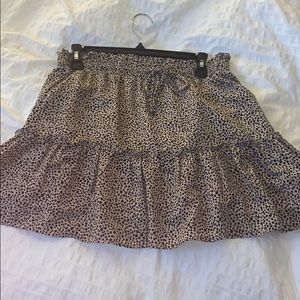 Crescent Tan Skirt With Black Spots